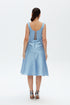 LIGHT SKY BLUE FLORAL DETAILED MIDI DRESS